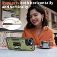 thumbnail image 6 of Case for iPhone 15,Military Grade  [Built-in Kickstand] Magnetic Ring Holder Heavy Duty TPU+PC Shockproof Drop Protection Phone Case for iPhone 15,6.1 inch (Olive), 6 of 11