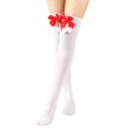 thumbnail image 1 of Bow Tied Christmas Socks Ball Socks Over the Knee Women Festive Christmas Striped Stockings, 1 of 4