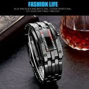 Binary Red LED Digital Watch Waterproof Mens Classic Creative Fashion Plated Wrist Watches