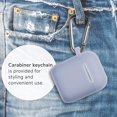 thumbnail image 3 of AirPods Case [Front LED Visible], GMYLE Silicone Protective Shockproof Earbuds Case Cover Skin with Keychain Kit Set Compatible for Apple AirPods 1 & 2 (Grayish Purple), 3 of 6
