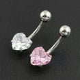 thumbnail image 4 of EOEMY Beauty Crystal Heart Dangle Navel Belly Button Ring Bar Body Piercing Jewelry-Gold-Purple, 4 of 8