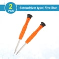 thumbnail image 3 of Juego de 2 destornilladores mini de 0.8mm con cabeza de estrella de cinco puntas, longitud de 87mm para reparaciones de pequeños electrodomésticos, naranja, 3 of 7