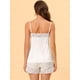 thumbnail image 4 of Lencería sexy de satén para mujer, con ribete de encaje, camisetas, pantalones cortos, pijamas, conjuntos blanco L, 4 of 5