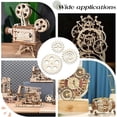 thumbnail image 6 of Unfinished Wood Gear Sets with Screws Steampunk Craft Alarm Clock Ornament Antique White Wood Gear: 43~81.5x4.5mm Hole: 4mm 3pcs/set 3 sets/box DIY, 6 of 9