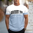 thumbnail image 3 of Brooklyn New York Letter Graphic Tees for Men 2026 Summer Casual Short Sleeve Crewneck Color Block T Shirts, 3 of 5