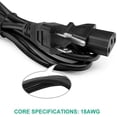 thumbnail image 2 of Cordon d'Alimentation de 5 Pi, Câble d'Alimentation de Remplacement pour Moniteur, Télé, Ordinateur, 2 of 5