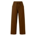 thumbnail image 5 of Women's Daily Elastic Waist Trousers Solid Color, Loose Fit, with Pockets, Sizes S XXXXXL, Suitable for All Seasons, 5 of 6