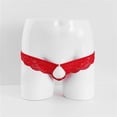 thumbnail image 3 of GDREDA sous-Vêtements Sans Entrejambe pour Hommes Mode Décontractée Aguichant Mini String T Pants Dentelle Transparente Rouge, Taille Unique, 3 of 4