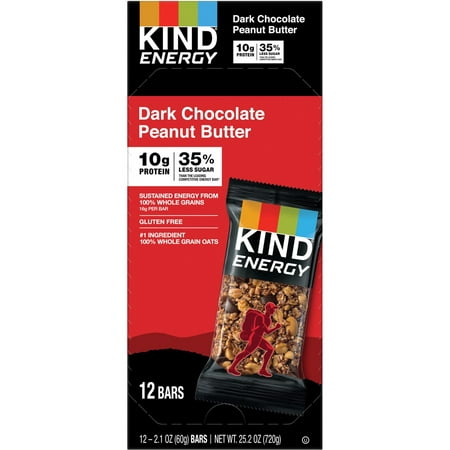 KIND Energy Bars - Gluten-free Individually Wrapped - Dark Chocolate Peanut - 12 / Box