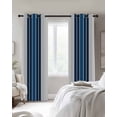 thumbnail image 3 of Lake Blue Stripes Blackout Curtains 84 Inches Long for Bedroom, Minimalist Abstract Vertical Lines Thermal Insulated Room Darkening Black Out Window Curtain Panels Grommet Drapes for Living Room, 3 of 8