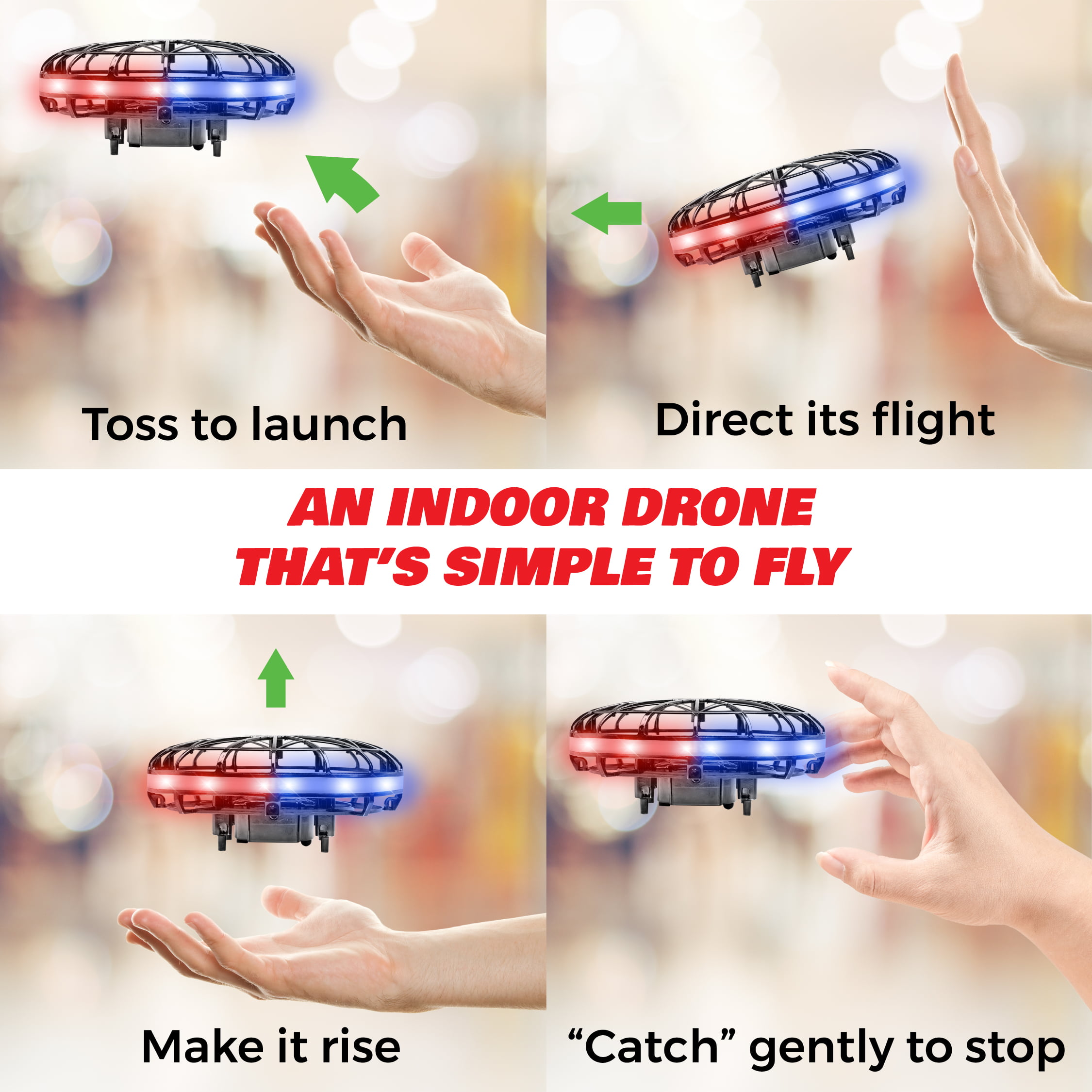Fast Charge FLYING BALL for Kids Force1 SCOOT Hand Operated Drone with Sensors 