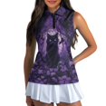 thumbnail image 3 of Whosucclay Cat and Bat Pattern Golf Sleeveless Shirt for Ladies, Elastic Anti Shrink for Running Athletic, Dry-Fit Lightweight Women Golf Sleeveless Tank Top, 3 of 8