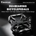 thumbnail image 2 of BUCKLOS Mountain Bike Pedals 9/16", DU+Sealed Bearing Flat Platform Bicycle Pedals, CNC Aluminum Alloy Wide MTB Pedals, Anti‑Slip Pins, Waterproof Dustproof for MTB BMX Folding Bikes, 2 of 9