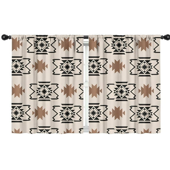 Blackout Kids Curtains,Boho Bohemia Geometric Line Art Childrens Insulated Curtains Set Of 2,Bedroom Essentials,Toddler Room Decor 42"x54"(106x137cm)