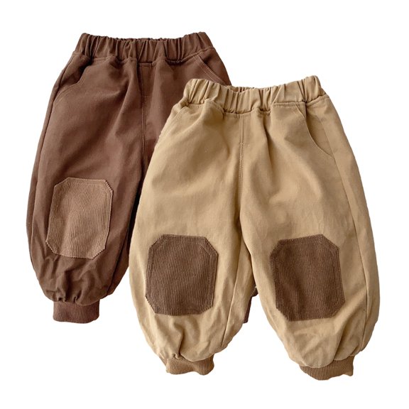 Esaierr Boys Girls Fleece Lined Sweatpants Jogger for Kids Baby Toddler Newborn Thickened Warm Casual Trousers Pants Newborn Sweatpants Little Boys Outwear Thermal Active Sweats Pants,Size 6M-5Y