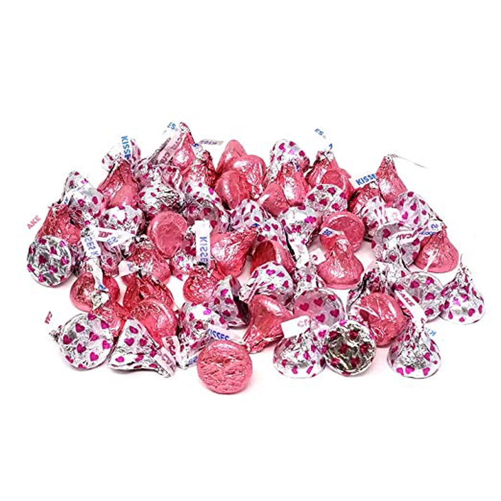 Hershey's Kisses Cupcake and Kisses Milk Chocolate Pink Foil, Valentine
