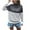Gray, variant on Herrnalise Women's Knitted Crop Tops Long Sleeve Top, High Neck, Striped, Color Blocking Sweater, Round Neck Sweater Pullover Jumper Sweaters