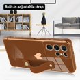thumbnail image 4 of Designed for Samsung Galaxy S21 Ultra Case with Strap Luxury Love Heart Plating Gold Bumper Phone Cover Wristband Kickstand Full Body Protective Slim Case for Women-Brown, 4 of 10
