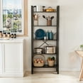 thumbnail image 2 of 5-Tier Bookshelf with Wood Shelves and Metal Frame, 62'' Tall Freestanding Bookcase for Living Room, Bedroom, Home Office, Black, 2 of 8