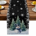 thumbnail image 5 of Christmas Blue Snowman Xmas Tree Table Runner 13x90in Non-Slip Cotton Linen Table Runners, Snowflakes on Black Dresser Scarves TableRunner for Dinner Kitchen Dining Wedding Party, 5 of 9