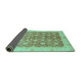 thumbnail image 2 of Ahgly Company Indoor Round Oriental Turquoise Blue Traditional Area Rugs, 5' Round, 2 of 4