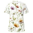 thumbnail image 5 of Raeneomay Oversized T Shirts Women Printing Short Sleeve Round Neck Pullover Lace Tops Shirts Blouse, 5 of 5