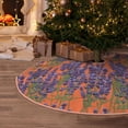 thumbnail image 6 of Daiia Lavender Flowers Drawing Merry Christmas Tree Skirt , Xmas Large Lace-up Tree Skirt, Santa Snowflakes Rustic Home Decorations New Year Party Farmhouse Decor-30", 6 of 7