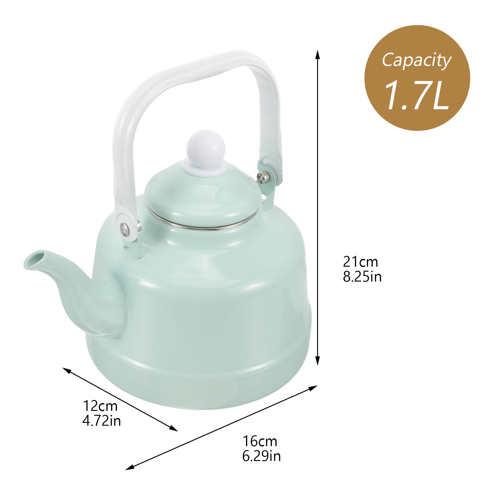 Largecapacity Enamel Water Kettle Stovetop Heatresistant Tea Kettle