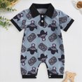 thumbnail image 2 of Western Baby Boy Summer Clothes 0 3 6 12 18 Months Cow Print Short Sleeve Polo Romper Bodysuit One Piece Jumpsuit Outfits Kaprioy Boys Graduation Outfit, 2 of 7