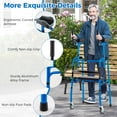 thumbnail image 4 of Giantex Folding Walker, 450 Lbs Foldable Standard Walker, Lightweight Walking Mobility Aid for Seniors, Handicap, Disabled, Navy, 4 of 6