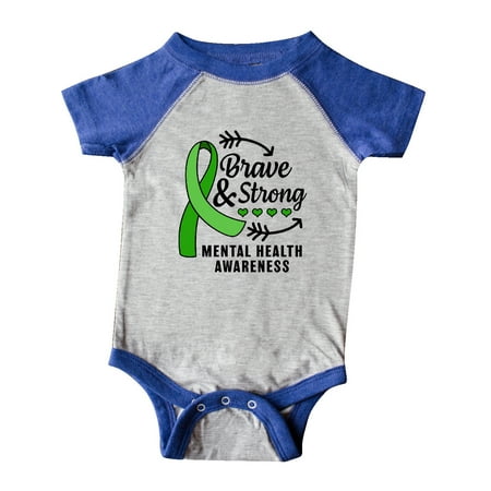 

Inktastic Mental Health Awareness Brave and Strong with Arrows Gift Baby Boy or Baby Girl Bodysuit