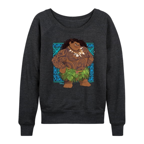 Moana - Maui Print - Women's French Terry Long Sleeve Pullover