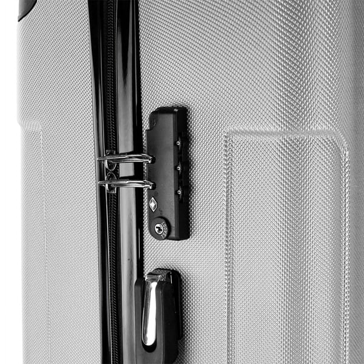 3-Piece Gray ABS Luggage Set - Lightweight Durable Spinner Wheel Suitcases (20"/24"/28") for Travel