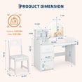 thumbnail image 4 of Kids Vanity Table and Chair Set Princess Vanity with Lighted Mirror, Drawers and Storage Shelves Makeup & Dressing Desk for Little Girls White, 4 of 8