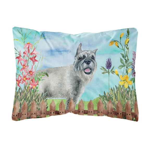 Schnauzer Spring Canvas Fabric Decorative Pillow
