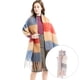 thumbnail image 4 of Mujeres Winter Winter Bufanda Larga Wrap Shawl Plaid Knit Bufanda Cape Light Pink 1 Sunnimix Bufanda de tela escocesa de invierno, 4 of 7