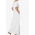 thumbnail image 4 of TheMogan Women's S~3X Soft Jersey Oversized V-Neck Short Sleeve Maxi Dress W Pocket, 4 of 6