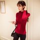 thumbnail image 5 of Jersey de punto de cuello alto de color sólido para mujer Tops delgados de manga larga (rojo) Ndcxsfigh Para estrenar, 5 of 5