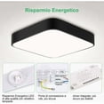 thumbnail image 2 of Lámpara de techo LED 24W, 1800 lúmenes 6000 K blanco frío, 220 V 16 LED, negro, cuadrado, práctica lámpara de techo LED para baño, salón, garaje, pasillo, armario, sótano, escalera, oficina, 2 of 5