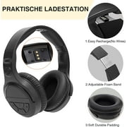 Wireless headphones for TV, TV headphones wireless over-ear, wireless headphones with 2.4GHz digital transmitter, no delay, TV wireless headphones with charging station, plug and play