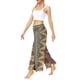 thumbnail image 3 of VISgogo Pantalones de pierna ancha de verano para mujer, pantalones sueltos sueltos de tiro medio con estampado bohemio con divisiones para yoga, playa, vacaciones VISgogo  moda, 3 of 8