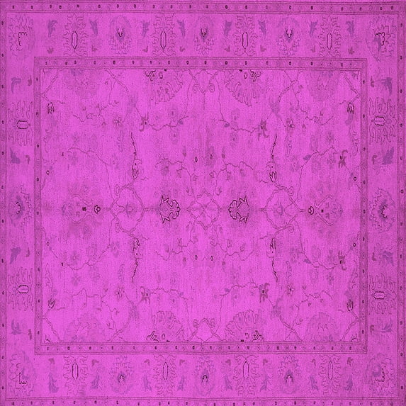 Ahgly Company Indoor Square Oriental Pink Industrial Area Rugs, 4' Square