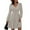 Light Gray, variant on Women's Fashion Casual V-Neck A-Line Fit Solid Color Long Sleeve Dress for Winter Outings and Casual Events,Beige,L
