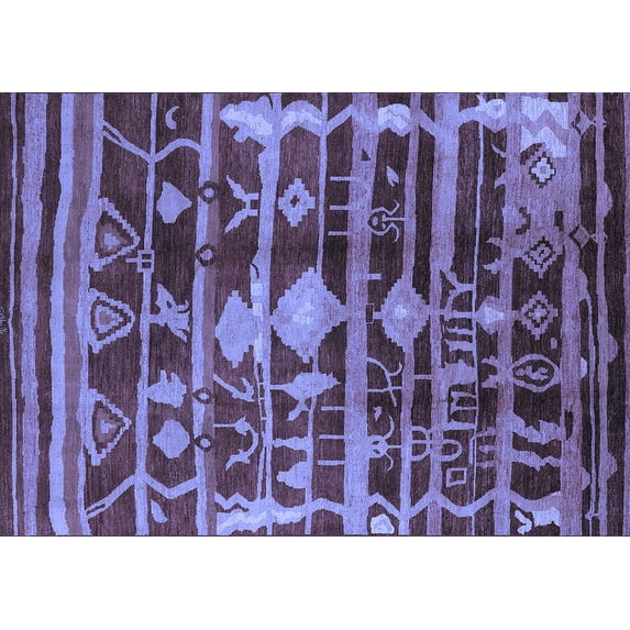 Ahgly Company Indoor Rectangle Oriental Blue Industrial Area Rugs, 3' x 5'