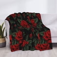 thumbnail image 3 of Fuzoiu Roses Print Flannel Blanket,Throw Blanket,Flannel Home Decor,Fleece Bed Blankets,Cozy Soft Blanket for Bed, Sofa, Camping, and Travel-60"x50", 3 of 6