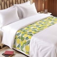 thumbnail image 3 of Yellow Lemons Bed Runner for Twin Size Bed, Green Leaf Vintage Linen Summer Fruit Soft Bedding Scarf Bedding Protector Slipcover Sofa Throw for Bedroom Hotel Guesthouse, 3 of 8
