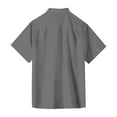 thumbnail image 4 of Lumtrix Men's Short Sleeve Dress Shirts Stretch Stain Shield Casual Button Down Shirts Solid Formal Shirt Light Gray 3XL, 4 of 5