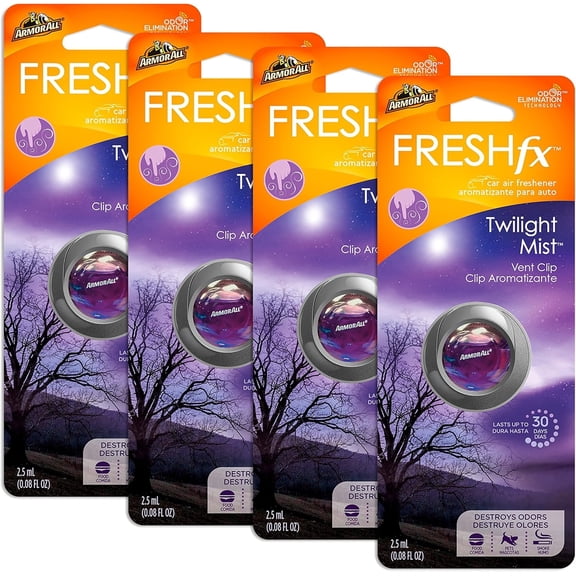Armor All FRESH fx Car Air Freshener Vent Clip – Twilight Mist Scent (0.08 fluid ounces) (4 Pack)
