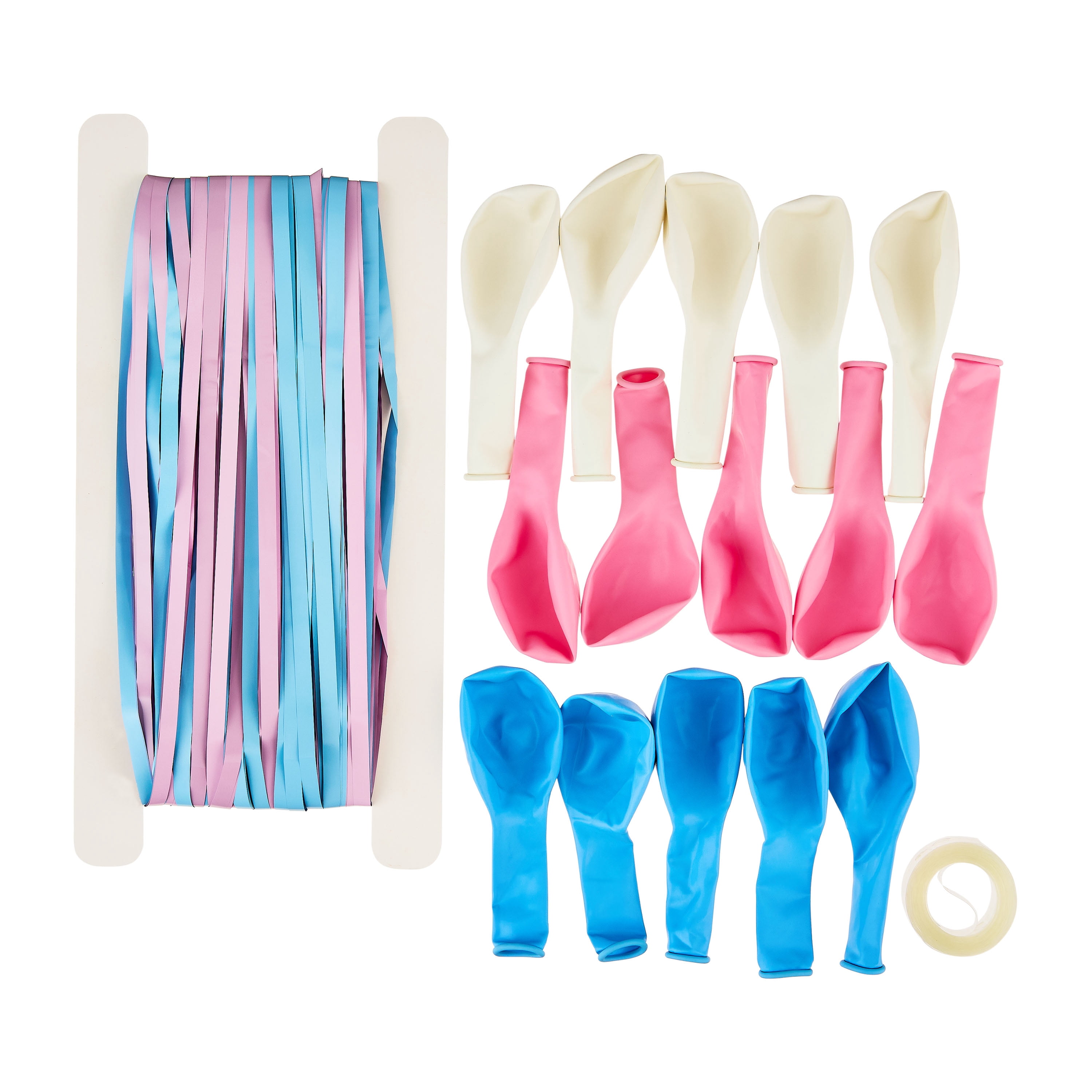 Pink/Blue Baby Shower Latex Balloon Door Fringe Decoration, 35" x 95", 17 Pieces, by Way To Celebrate