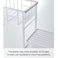 thumbnail image 6 of Yamazaki Home Two-Tier Dish Rack, White, Steel, Supports 28.6 pounds, Adjustable, Draining Spout, Drain Stopper, Utensil Holder, Water Resistant, No Assembly, 6 of 8